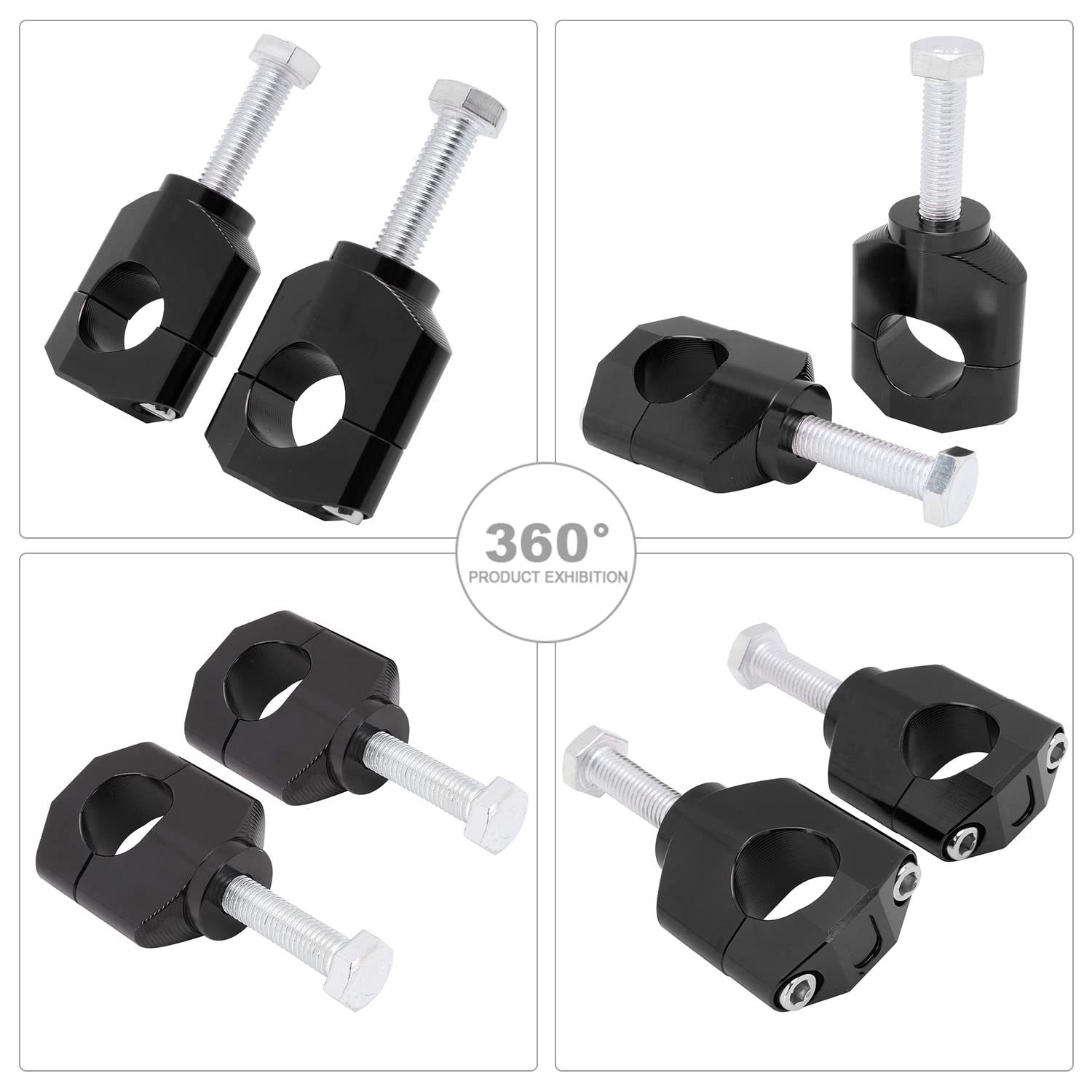 Soporte de la Abrazadera de Montaje de la Abrazadera de la Motocicleta - CR125R 00-07 CR250R 99-07 CRF250R 04-17 CRF450R 02-18 CRF450RX 17-18 CRF250X 04-17 CRF450X 05-17 - (1 1/8" 28MM) (Negro)