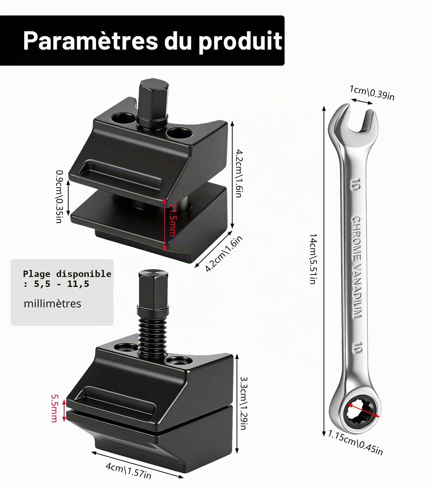 4pcs Outil d'écartement de Jambe de Force, Outil Amortisseur Voiture Outil de Jambe de Suspension écarteur Amortisseur de roulement de Roue en Acier trempé avec Gants et clé pour Voiture SUV