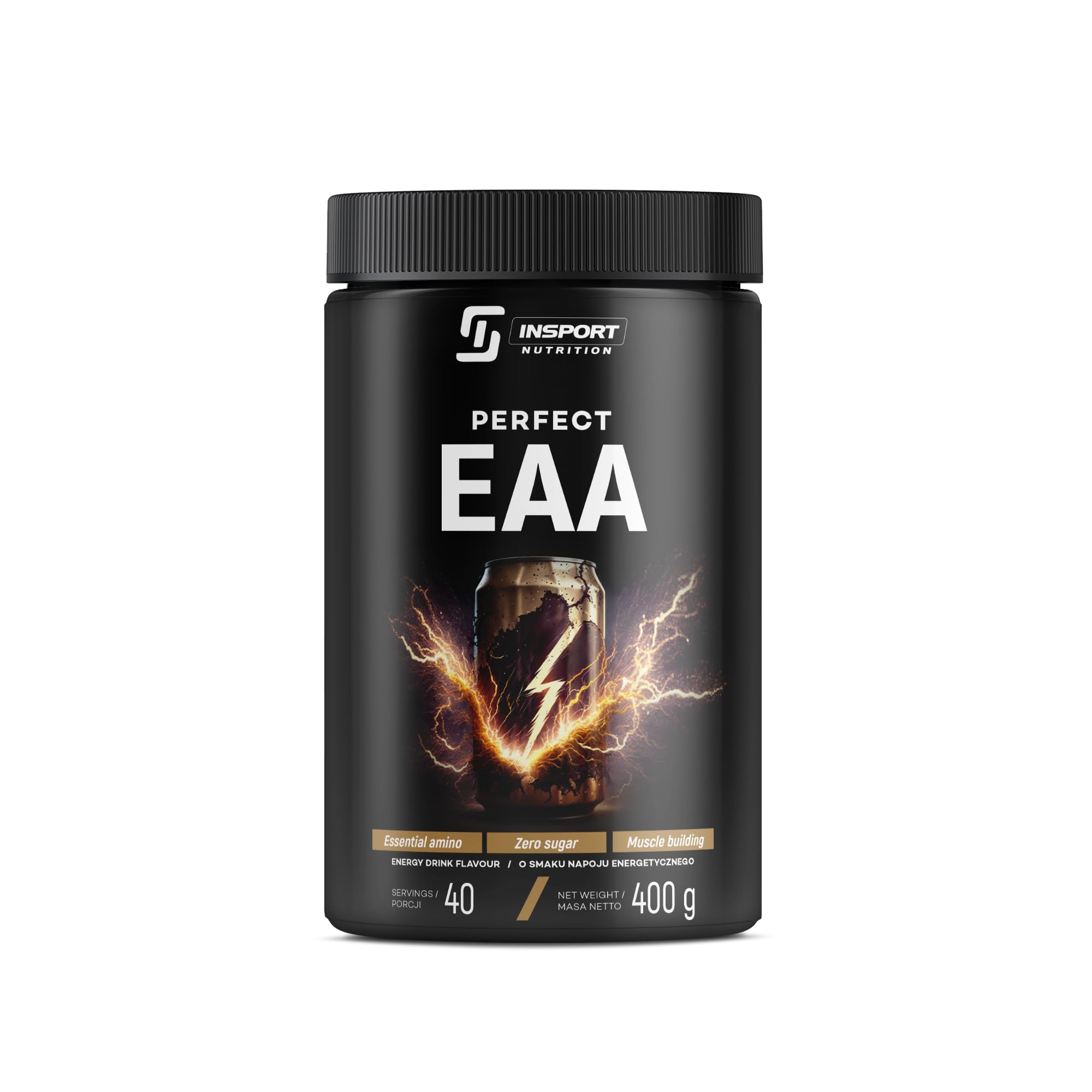 EAA PERFECT - Supplément Sportif Professionnel - Acides Aminés - Soutien à l'exercice - 40 Portions - 400g Poudre - Goût: (Energy Drink)