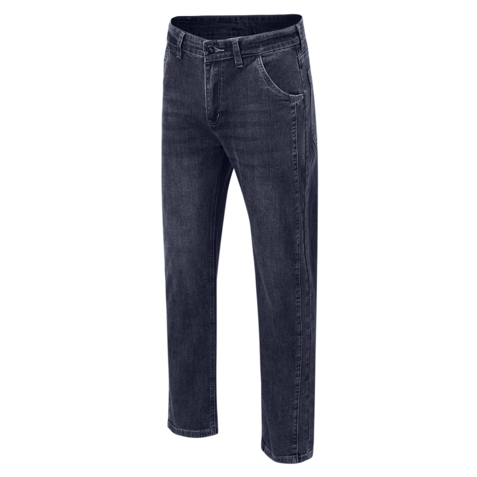 Generisch Baggy Jeans da uomo stretch Streetwear Denim Pants Molte tasche Straight Leg Tinta unita Casual Denim Pantaloni Y2K Jeans Uomo Casual Regular Fit Jeans Slim Fit