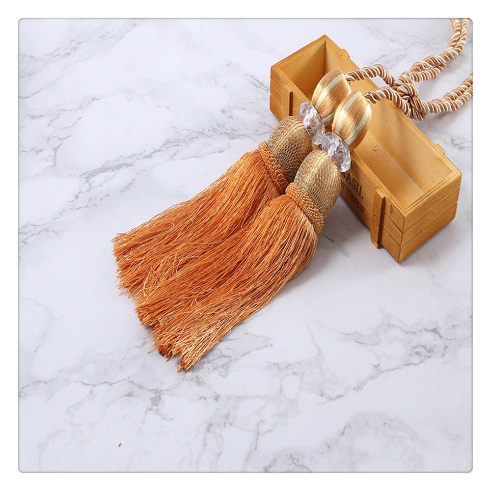 1 Attache de Rideau à Pompon, Boucle arrière, Corde, Boule Suspendue, Accessoires for décoration Bureau et Maison(Orange)