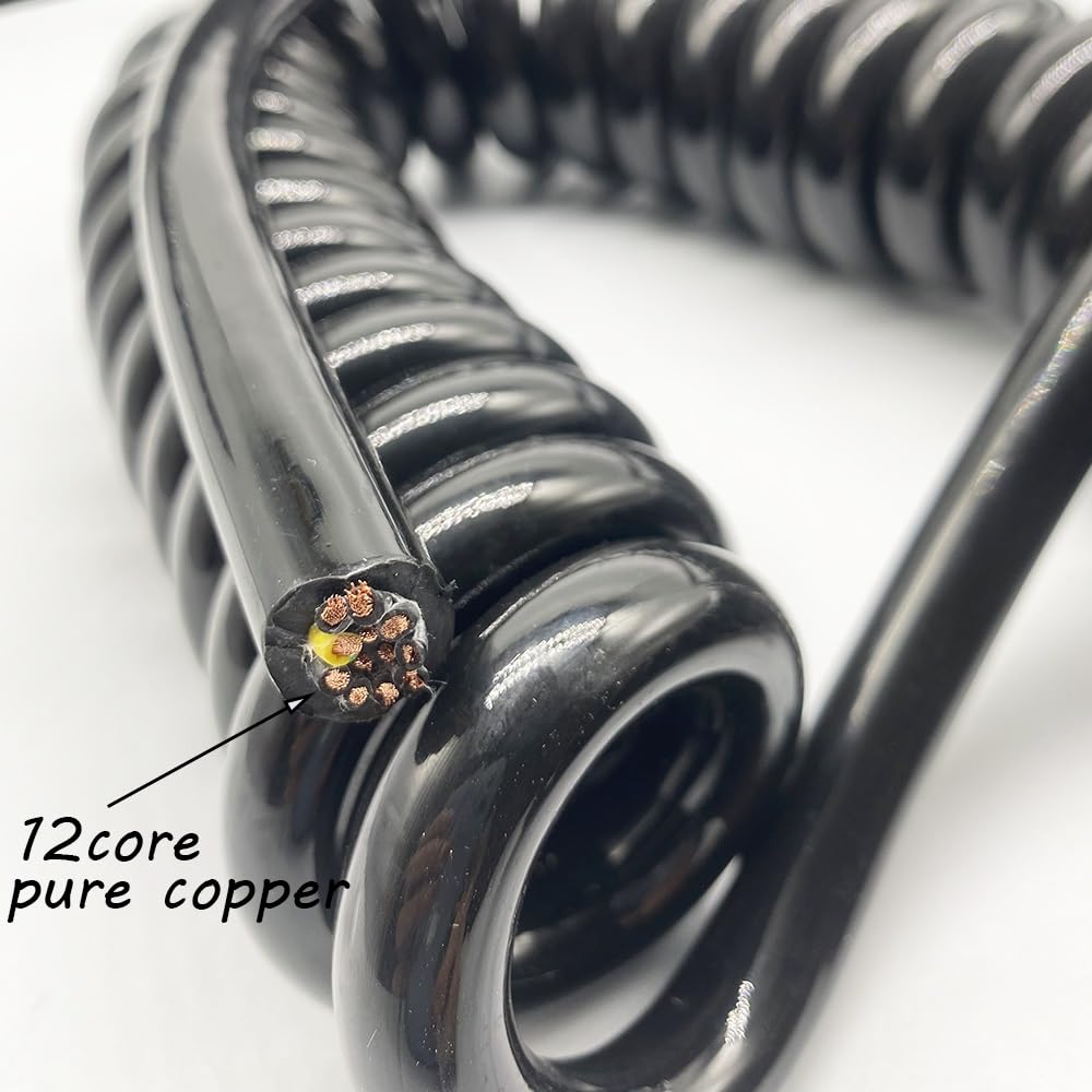 Elektrokabel, 2C 1.5mm² Stromkabel Dehnbar 1-15m 15AWG Schwarz