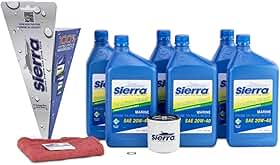 Sierra Kit de troca de óleo 18-9396 para motores Yamaha F200-F250-20W-40