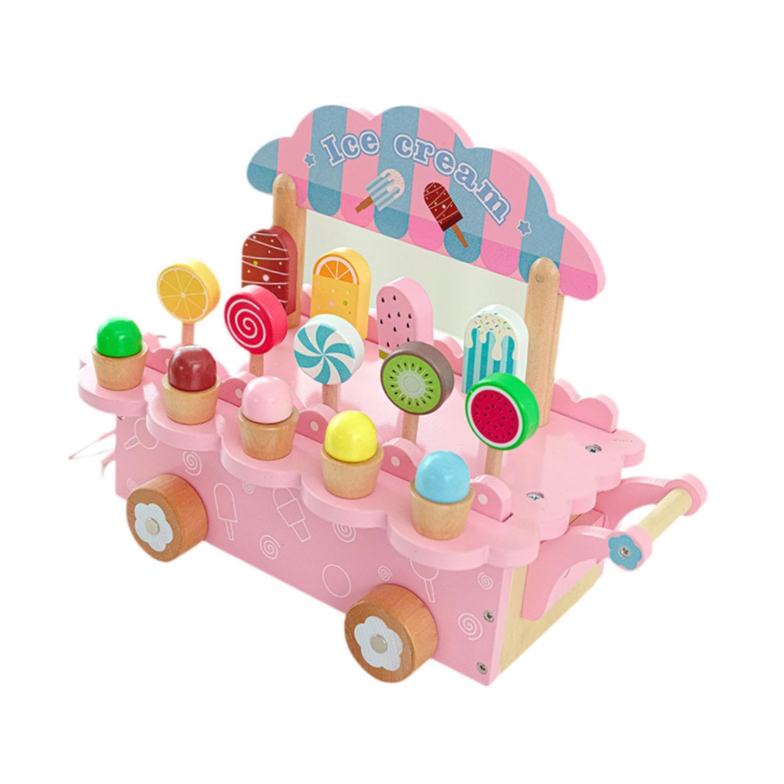 Cuisine en Bois pour Enfants, Jeu de rôle, Accessoires de Cuisine colorés, idée Cadeau pour Enfants, comptoir à Glaces, Cadeau d'anniversaire, etc. Ensemble de Jeu en