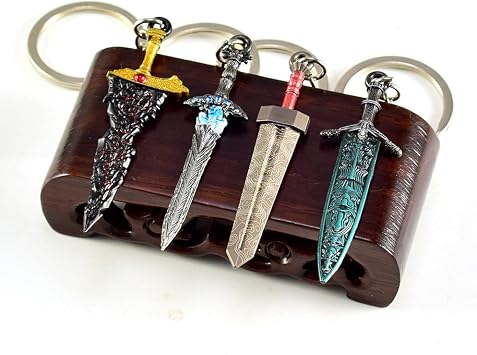 Elden's Maliketh's Black Blade Metal Keychain Set 4 Pack, 2.36 in Fantasy Game Collectible Keyrings, Backpack Charm or Desk Display, Gamer Gift for RPG & Soulslike Fans