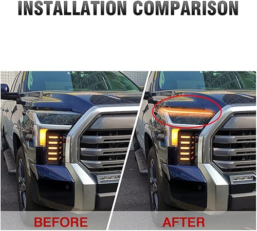 Miniatura 3 de DRL con señal de giro secuencial para Toyota Tundra Sequoia 2022 2023 2024 LED luz diurna lámpara de conducción de coche accesorio para faros