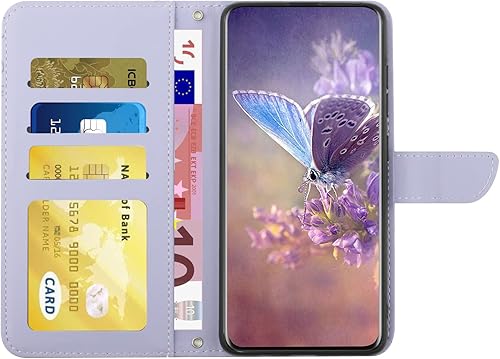 Miniatura 9 de ONV Funda de teléfono para Google Pixel 6A- 4.9 ft Crossbody Lanyard Flip Wallet Case Ranura para tarjeta magnética plegable en relieve mariposa