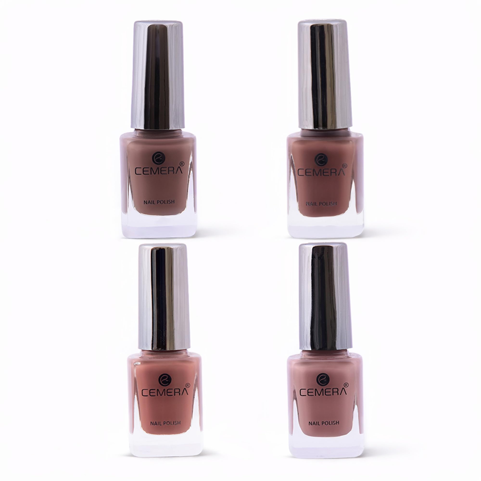 Nail Polish Pack of 4 – Glossy Finish, Quick Dry, Long Lasting by CEMERA (Mocha, Latte, Cocoa Nude, Chestnut)-picture-38
