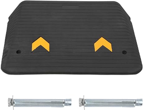 4" Rise Rubber Threshold Ramp - Heavy-Duty Wheelchair Ramp with 33,000 lbs Capacity, Recycled Rubber Ramp, Non-Slip Surface for Easy Access with Scooters and Cars 4inch
