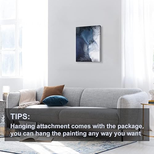 Miniatura 254 de Lienzo artístico para pared, pinturas de arte abstracto, fantasía azul, grafiti colorido sobre fondo blanco; decoración artística moderna para sala