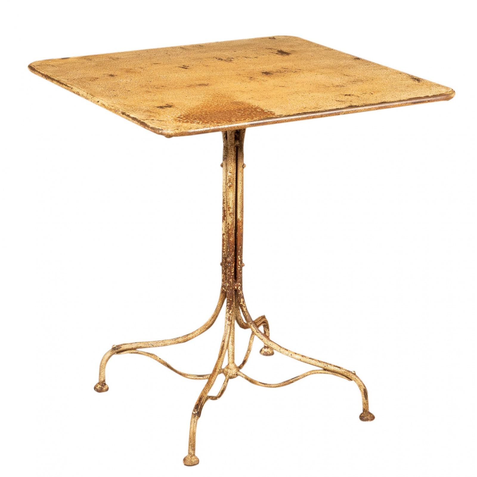 Biscottini - Tavolo da balcone e Giardino 70x70x76 cm - Tavolo da Esterno in Ferro Battuto - Tavolo da Giardino quadrato - Tavolino da balcone anticato