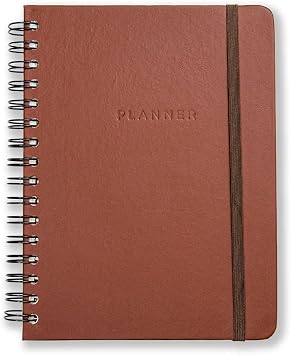 Cicero Planner Permanente Wire-o Clássica Semanal Notas A5, Marrom, 8866