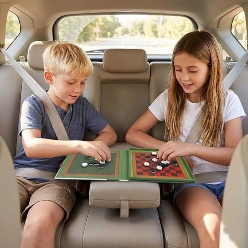 Miniatura 3 de Juego de mesa 2 en 1 de Damas y Reversi Juegos de viaje magnéticos para niños de 8-12 años Actividades de avión para niños de 8-12 años Damas