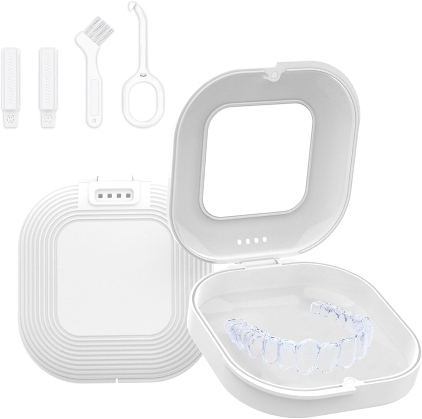 Retainer Box, Retainer Case with Mirror and Vent Holes, Denture Box