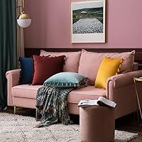 Vista 5 de MIULEE - Paquete de 2 fundas de cojín decorativas lisas, de terciopelo suave con borlas y flecos, decoración bohemia para sillón, cama, sofá