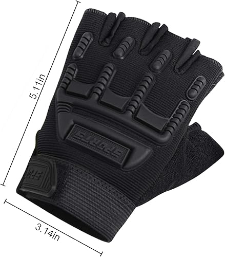 Miniatura 5 de Guantes de ciclismo de medio dedo para niños, transpirables, antideslizantes, sin dedos, guantes de entrenamiento a prueba de golpes, protección UV,