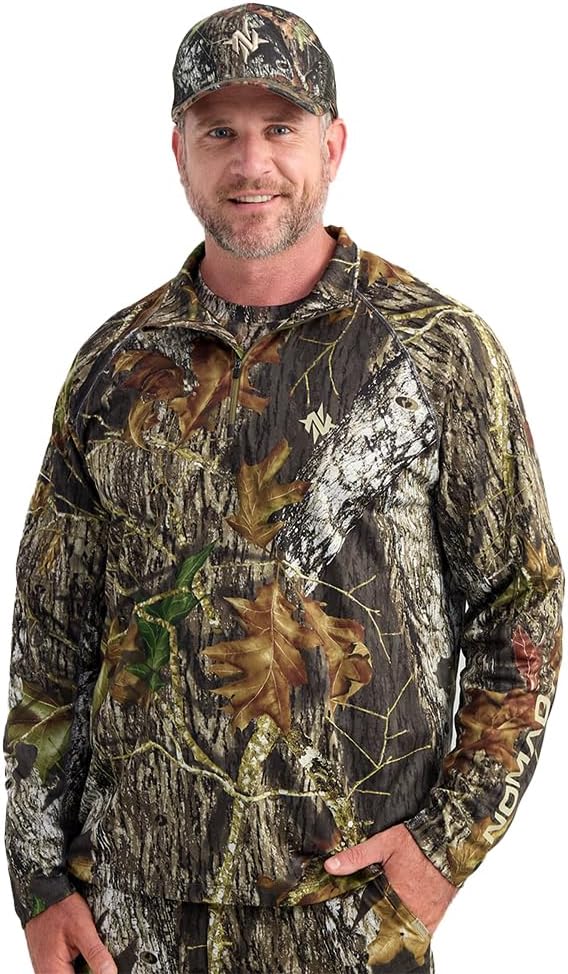 Nomad Mens Mirage 1/4 Zip, Performance Hunting Pullover Shirt