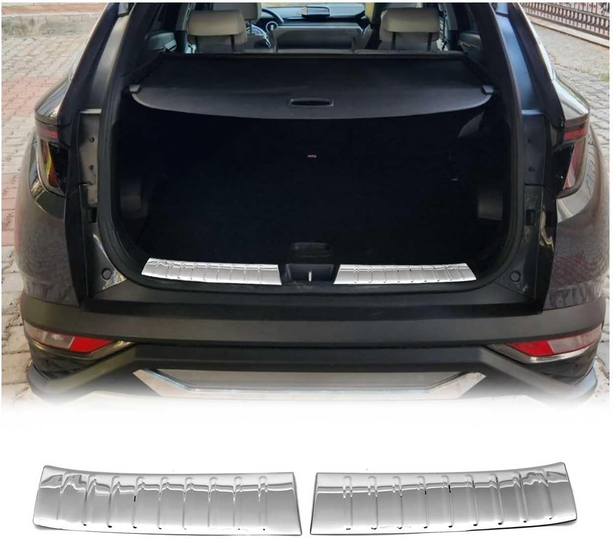 OMAC Trunk Sill Cover Bumper Protector for Hyundai Tucson 2022-25 2X Stainless Steel