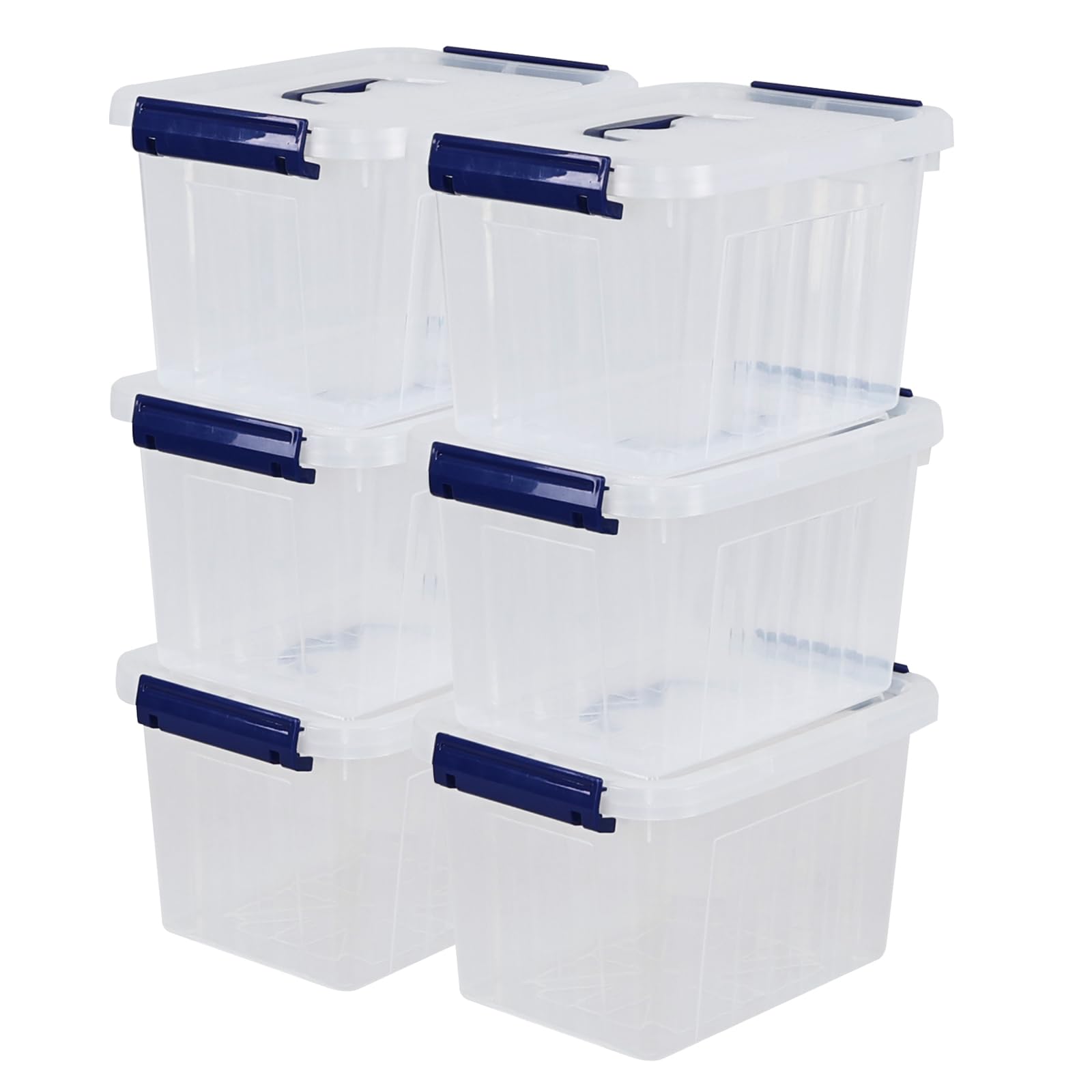 Boîte de rangement plastique transparent 5l avec couvercle bac empilable polyvalent