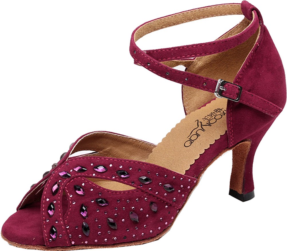 Chaussures de salsa cha-cha strass | Idéal entraînement & bal