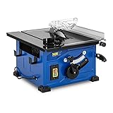 MSW Scie Circulaire Sur Table Électrique De Sciage Avec Rail De Guidage Professionnelle Bois Stationnaire Ronde Fixe C-SAW210N (4800 tr/min, Table 52,5x44 cm, Haut. coupe max. 45 mm, Lame ∠45-90°)