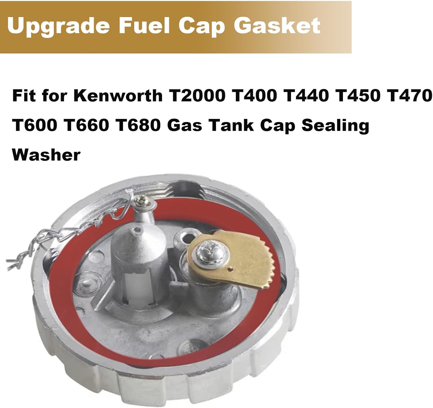 Fuel Tank Cap Gasket Fit for Kenworth T2000 T400 T440 T450 T470 T600 T660 T680 T700 T800 T880, O Rings for Prevent Leakage, 2Pcs Upgrade Silicone Fuel Cap Gasket