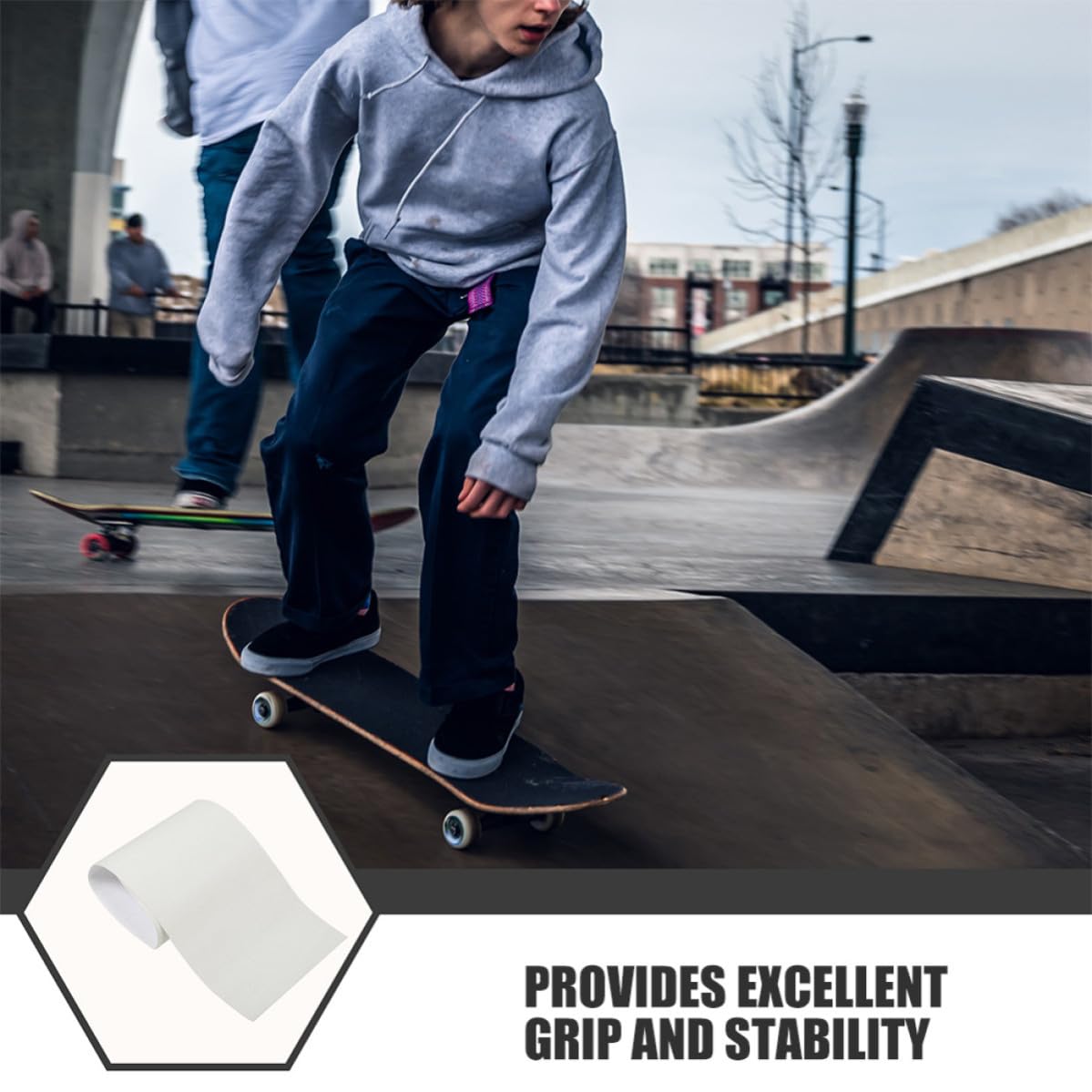 Cabilock 5 Pièces Grip Transparent pour Skateboard, Ruban Antidérapant