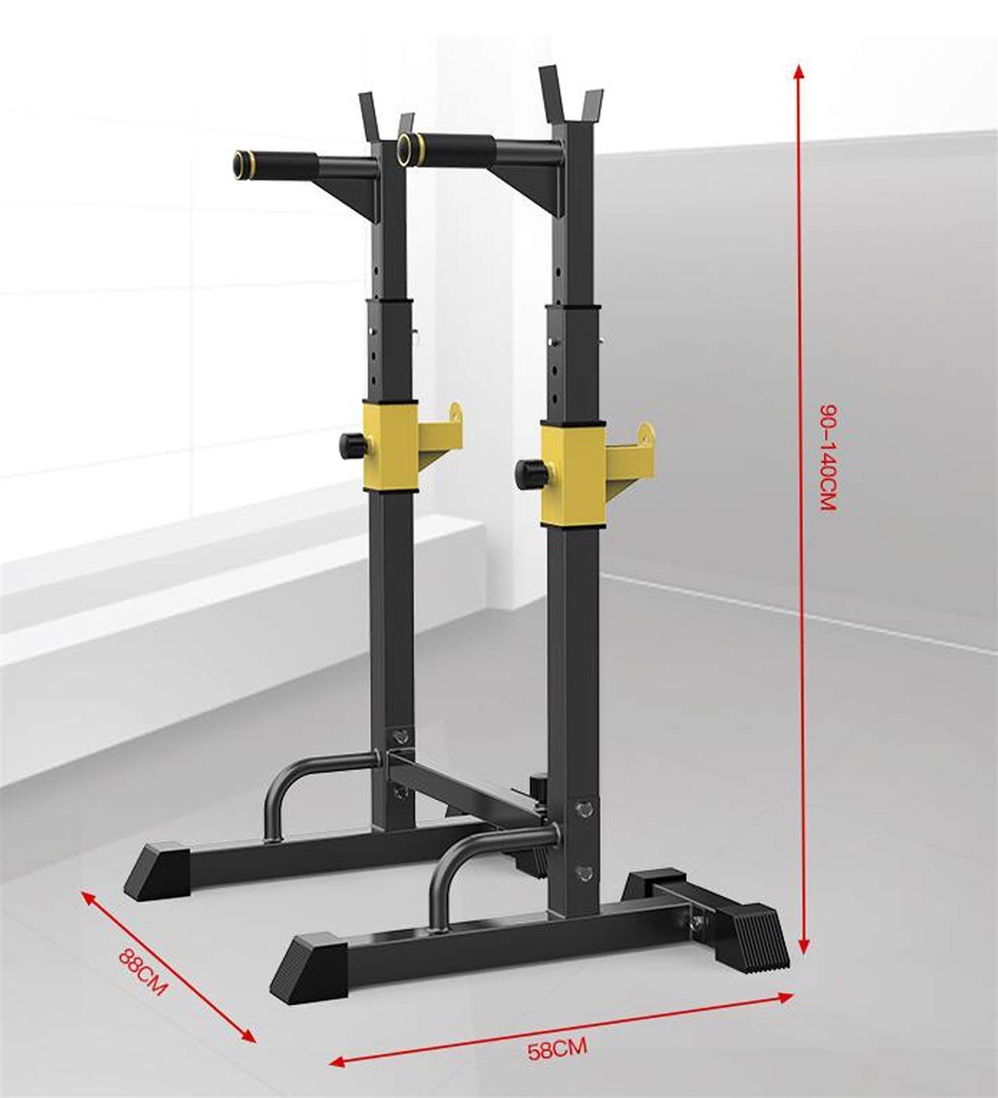 Squat Rack Wsporniki półek wewnątrz Pojedynczy pręt równoległy hantle ławka stojak ciśnieniowy łóżko do podnoszenia ciężarów Sprzęt do ćwiczeń w domu Wielofunkcyjny