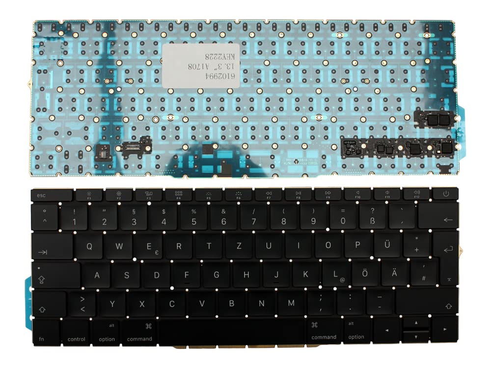 Clavier Allemand pour MacBook Pro A1708 Remplacement Clavier PC Noir pour Saisie Rétroéclairée - 2