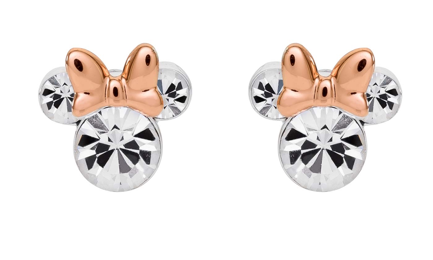 DisneyWomens Minnie Mouse Birthstone Stud Earrings - Minnie Mouse Earrings - Birthstone Jewelry - Disney Jewelry, Crystal, Crystal