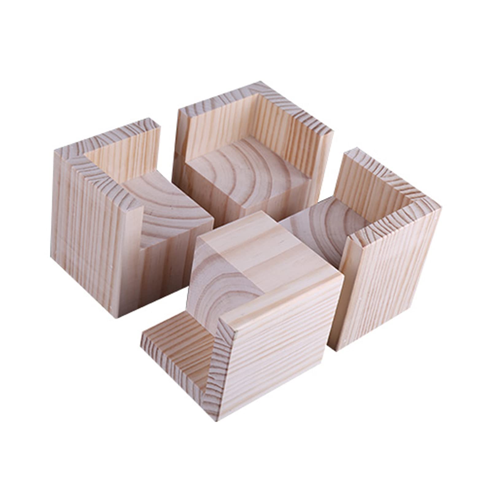Ekologiczne sosnowe nogi do stolika kawowego – zestaw 4 nóg do mebli do zabudowy do biurek, stołów jadalnych, sof, ławek i szafek (10 x 10 x 20 cm) – wzór z naturalnego drewna