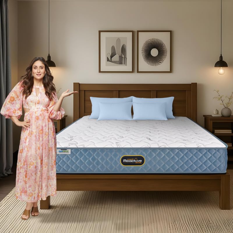 Image of Springfit Reactive Dual Side Orthopedic Mattress with Rebonded Foam | 8 Inches King Size (84x72x8) | Firm | CertiPUR-US & Certiguard Technology