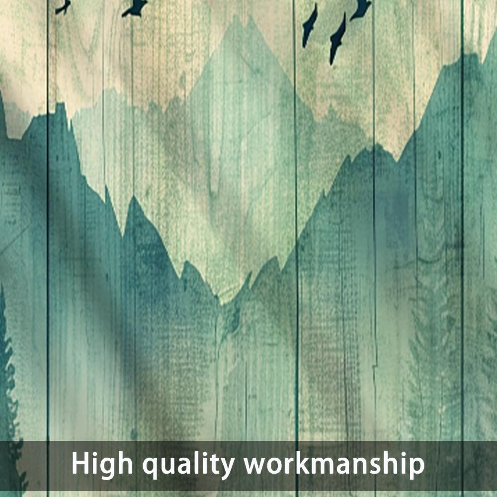 2 Panels Vintage Forest Animal Window Valances, Woodland Wolf Silhouette Window Treatment Decor Curtains Rod Pocket Valances for Kitchen/Living Room, 54" X 18"
