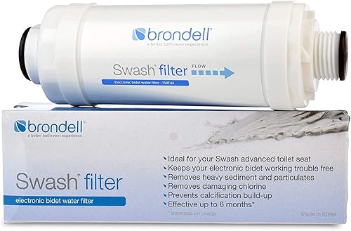 Miniatura 8 de Brondell SWF44 Swash Filtro de bidé, sistema de filtración de agua de carbono premium para asientos de inodoro eléctricos de bidé, dura hasta 6 meses