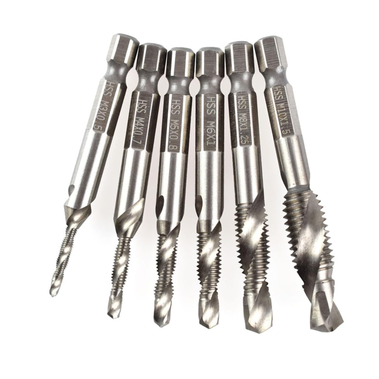 Housoutil Juego De 18 Brocas Avellanadas Con Revestimiento De Titanio Para Taladro De Metal Y Macho De Roscar Con Punta Espiral Para Acero.