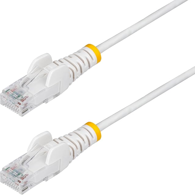 StarTech.com 30ft Émince blanche CAT6 Câble Ethernet, sans snag RJ45, LSZH, 28AWG Pure Bare Copper, Slim Network Patch Cable/Cord 8K 60Hz/4K 120Hz, HDMI 2.1 Cord avec HDR10+ / eARC, Certifié, HDMM21V4M, Moniteur/TV/Affichage