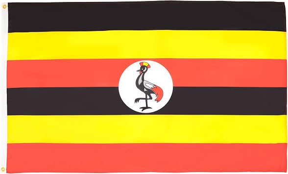AZ FLAG - Uganda Flag - 3x5 Ft - 100D Polyester Ugandan Banner with Two Metal Grommets - Fade Resistant - Vivid Colors - 3 x 5 Feet - 150x90 Cm