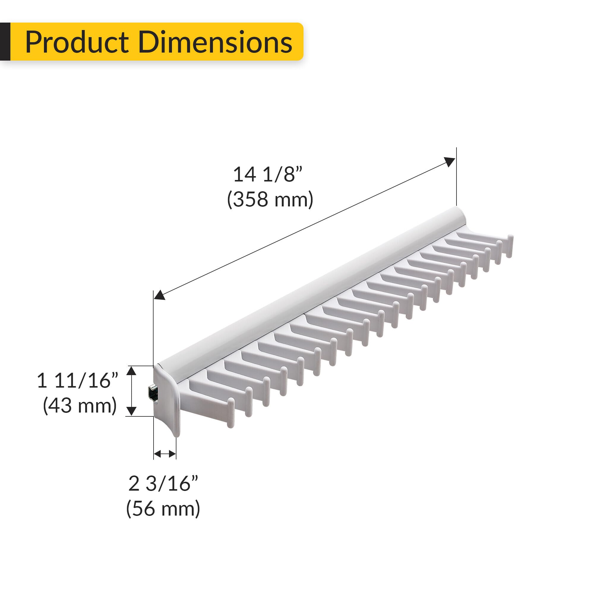 Brixwell QIL1-002 Tie Rack, 20 Hook with 3/4
