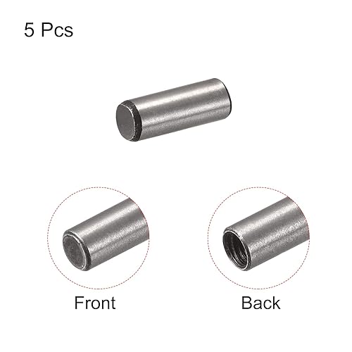 Miniatura 8 de uxcell Pasador de rosca interna M4 5 unids 0.236x1.969 in biselado plano acero al carbono cilíndrico pin cama estantería dispositivos metálicos