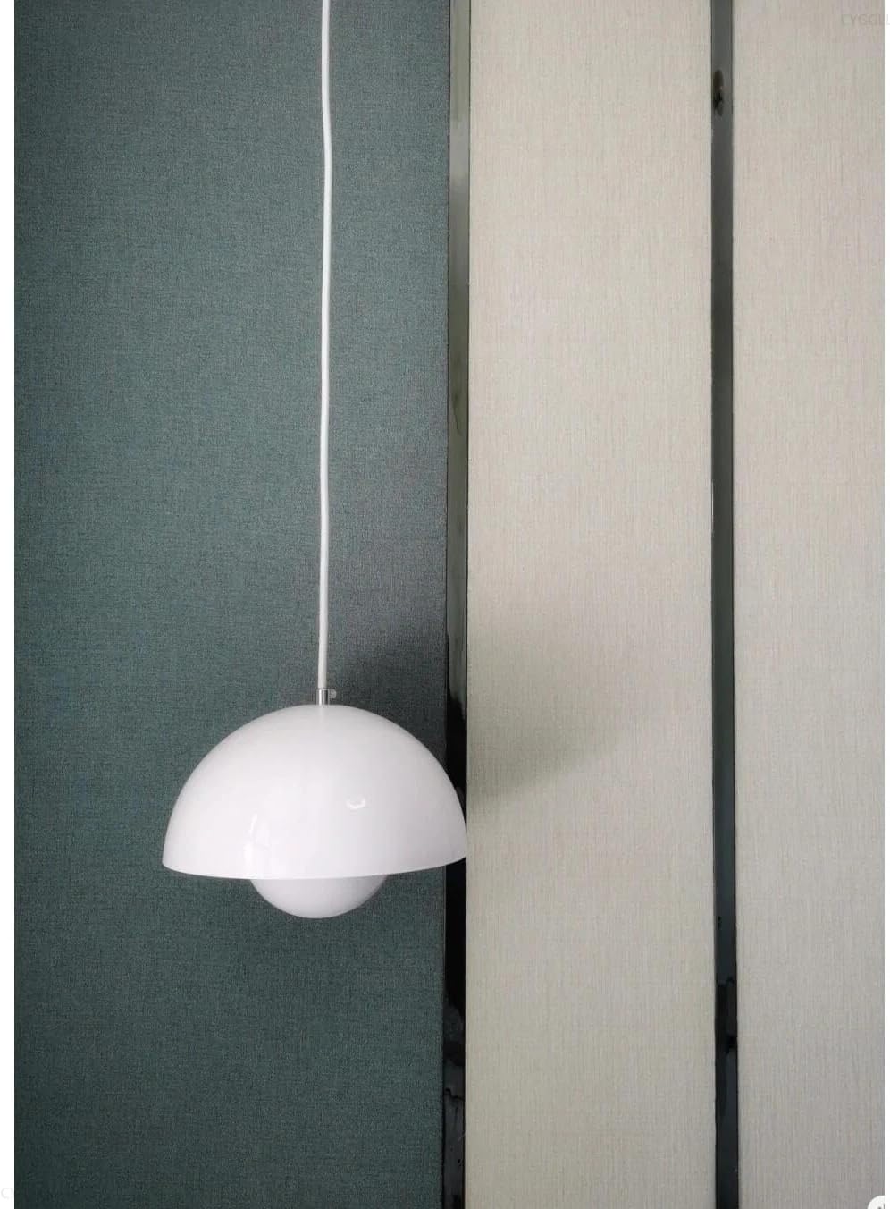 Nordic Retro Flower Bud Pendant lamp, 78.7″ Adjustable Cord Metal Hanging Lights Fixture for Kitchen, Bar Dining Room Living Room W9.1″ X H 6.3″ Chandelier Over Table (Gloss White) Small Hardwired