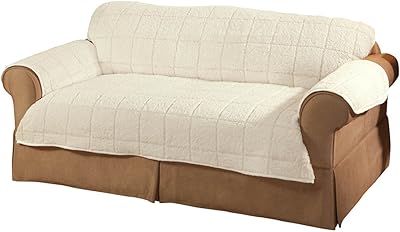 OakRidge Bradley Sherpa Loveseat Protector - Slipcover Natural Ivory