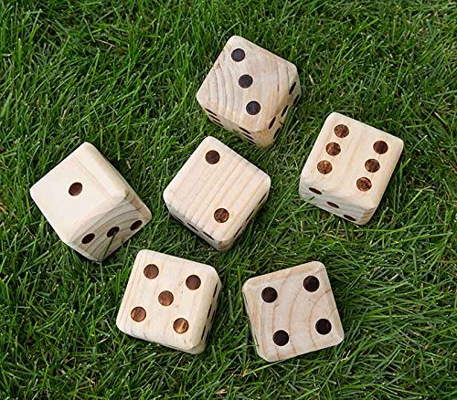 Giant 3.5" Wooden Yard Dice with Laminated Yardzee and Farkle Scoresheets and Durable Carrying Case - Thumbnail 4