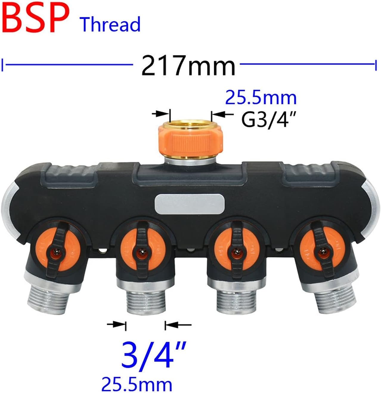 Spray Water Connection 3/4 Inch 4-way Brass Plastic Garden Hose Dispenser Y-type Watering Connector Dispenser For Outdoor Faucets And Faucets (Color : Gold)