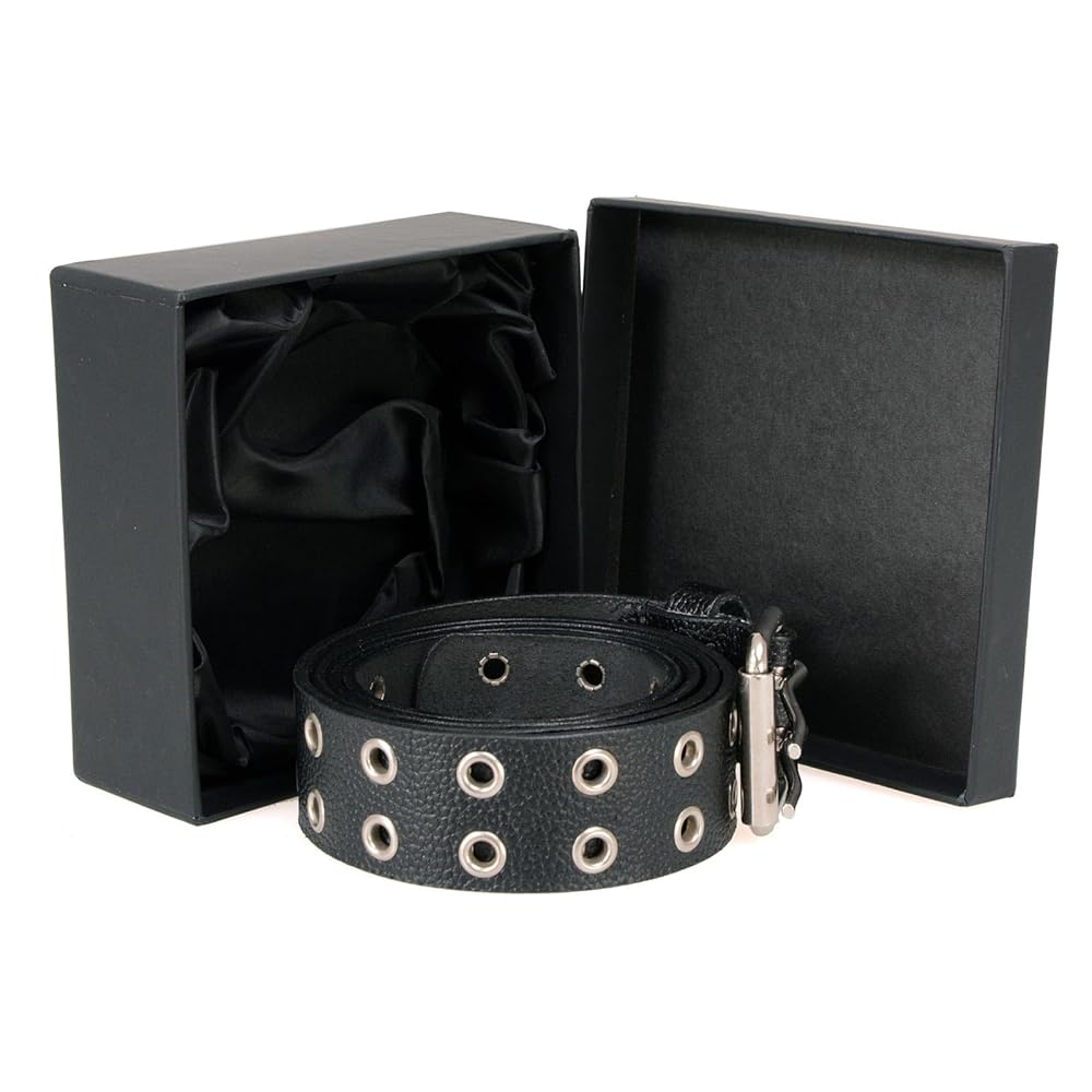 【READYMADE】LEATHER BELT BLK Milwaukee Leather MP7119 Men's Black Genuine Leather Grommet