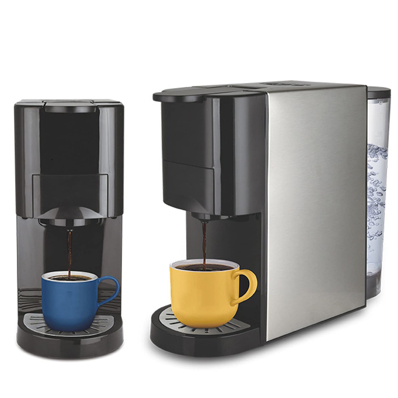 Máquina de café de filtro, máquina de espresso, cafetera de tanque de agua extraíble de alto rendimiento, filtro reutilizable de elaboración rápida, café espresso, capuchino, plata (tipo PB)