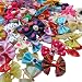Chenkou Craft Random of 100pcs New Dog Hair Bow with Rubber Band Rhinestone Pet Grooming Products Mix Colors Varies Patterns Pet Hair Bows Dog Accessories