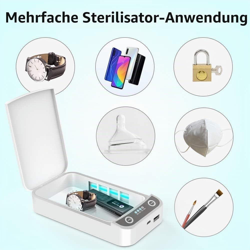 PROtastic UV-Desinfektionsmittel-Box, ideal f眉r die Sterilisation von Telefon/Schl眉ssel/b枚rsen/ etc., Stromversorgung 眉ber USB, automatischer Timer
