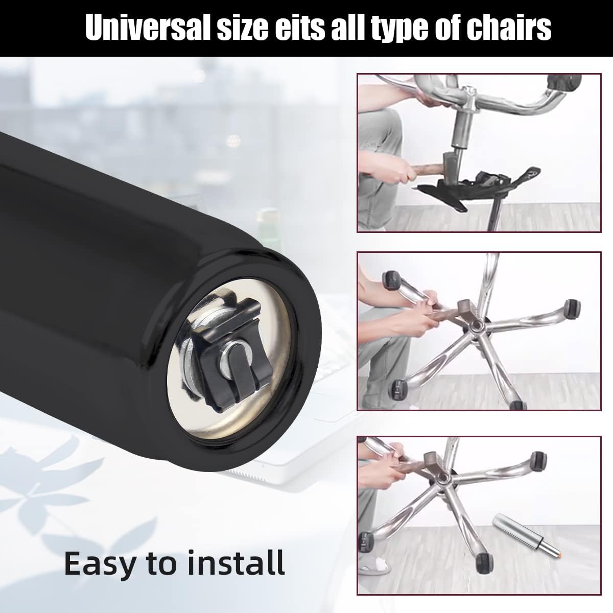 PROFECTUS Office Chair Gas Cylinder Replacement – Heavy Duty Class 4 Piston, 5.5" Adjustable Height, Universal Fit for Most Chairs, Smooth & Silent Lift, 1000 lbs Support