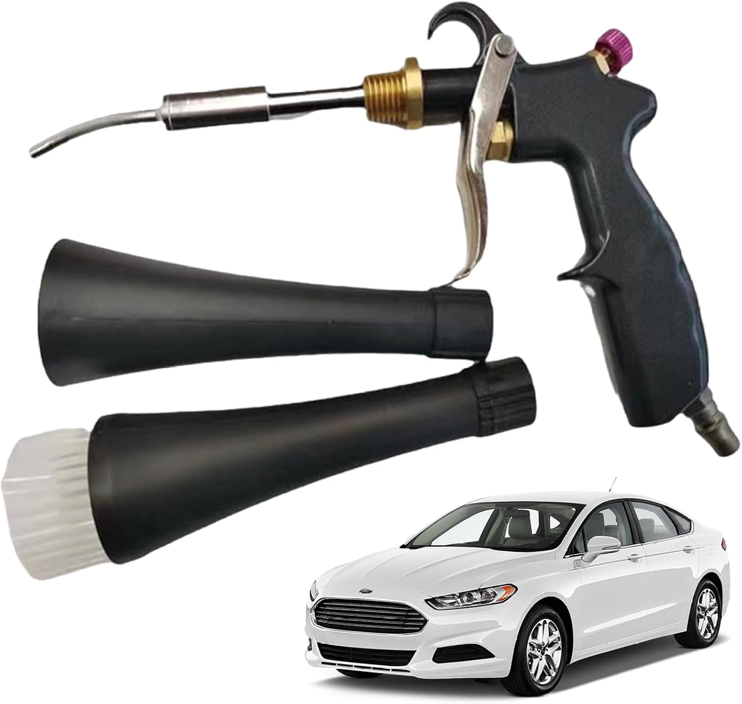 High-Pressure Air Blow Gun, Car Interior Cleaning Tool with Nozzle & Dusting Brush for Dirt and Dust from Surface