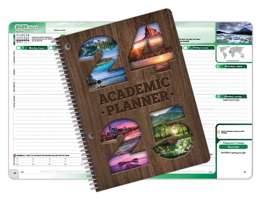 Dated Middle High School Student Planner 2024-2025 Academic School Year, ‎Medium (6.75" by 9") Matrix Style Datebook with Boulder Cover